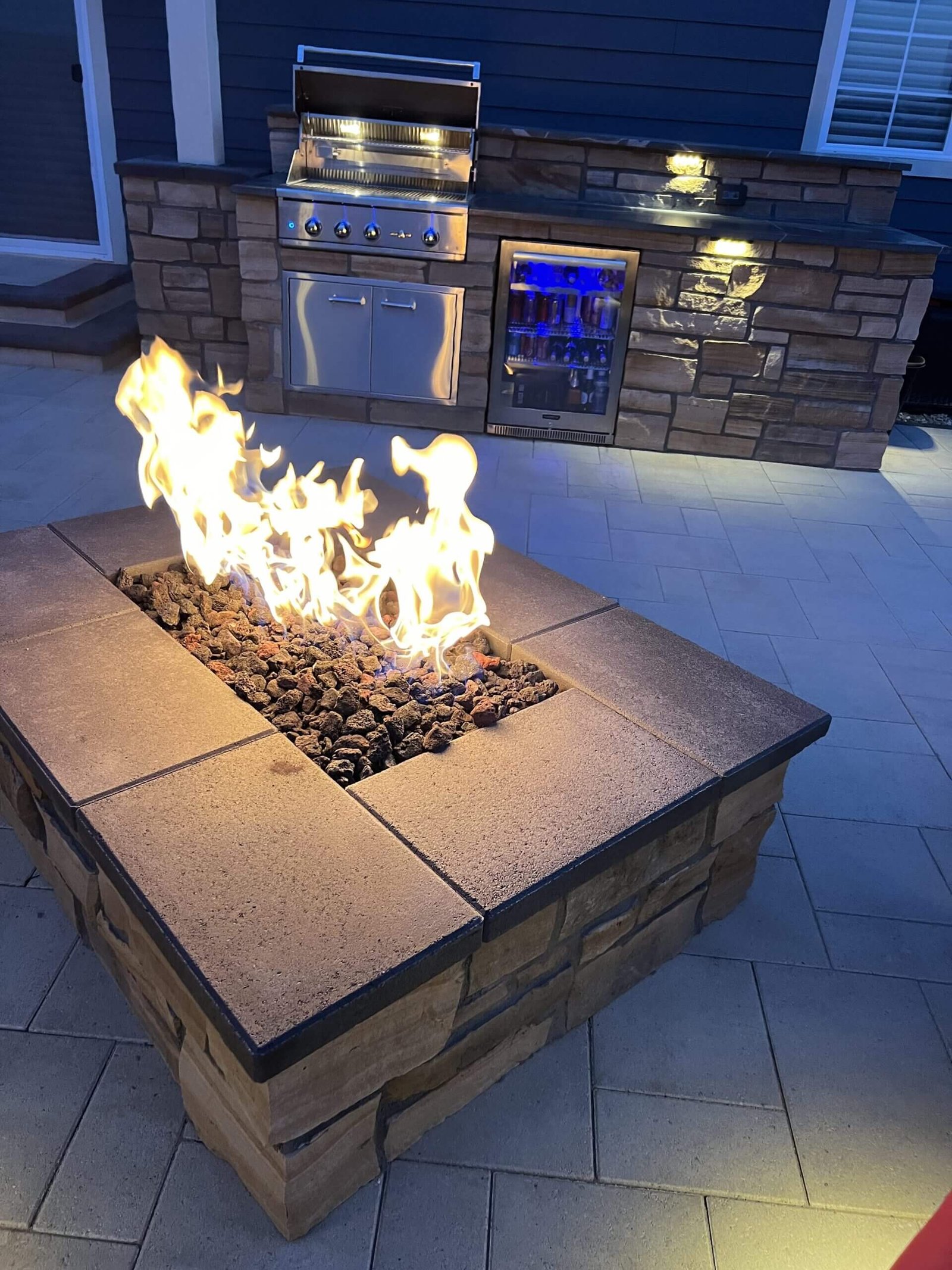Luxury Paver Patio & Fire Feature