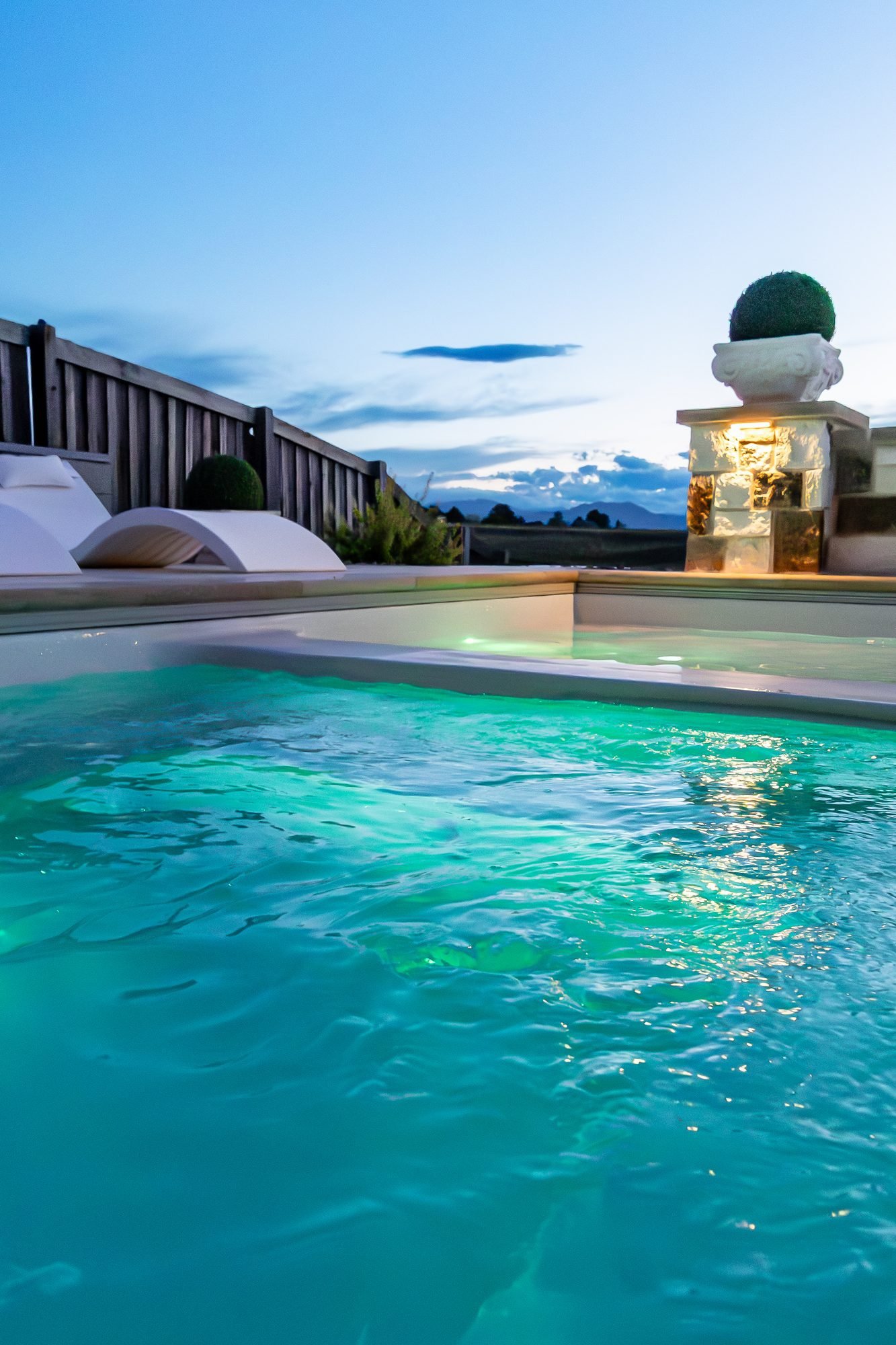 Pool and patio landscaping, ORO Landscape Colorado project